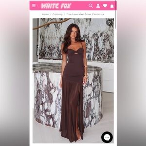 White Fox Boutique Chocolate Maxi Dress